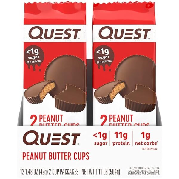 Quest Nutrition High Protein Low Carb, Gluten Free, Keto Friendly, Peanut Butter Cups, 12 Count (Pack of 1) (total- 17.76 Ounce) - Imagen 6